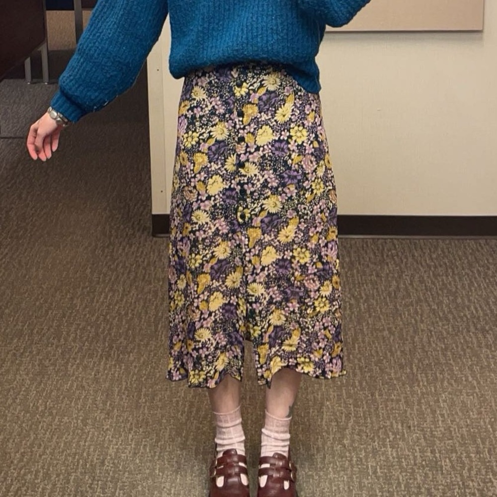 & Other Stories purple floral skirt